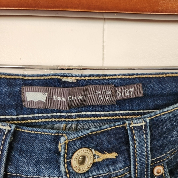 Levis Demi Curve Skinny Jeans Low Rise Denim Stretch Womens Size 27 Ankle Crop - Picture 7 of 11